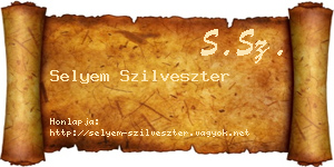 Selyem Szilveszter névjegykártya